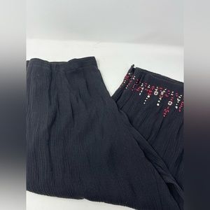 Impressions Koret Black Stretch Waist Pull On Dress Pants Colorful Bottoms GHP2